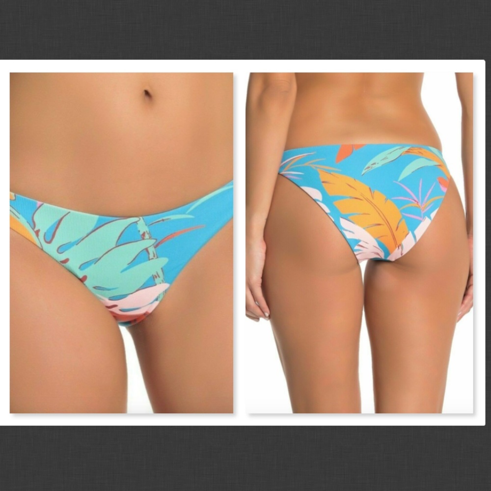 NEW L*SPACE 'Camacho' Ribbed Hipster Bikini Bottoms Size Large